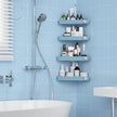 Sotfamily Plastic Shower Caddy Corner (For 90° Only), 4 Pack Adhesive Corner Shower Shelves for Bathroom Organizers and Storage, Light Blue