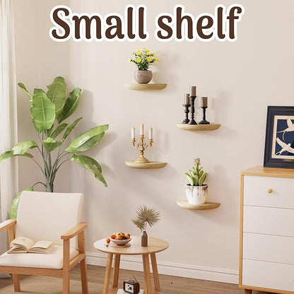 Solid Wood Half Round Floating Wall Shelves | Elegant Floating Shelves, Elevate Your Space. Perfect for Living Rooms, Bathrooms, Bedrooms, Offices, Children's Rooms