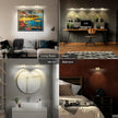 2 Pack Gold Battery Operated Picture Light, Wireless Picture Lights for Wall with Remote Dimmable Timer, Lighting Modes Pictures Frame Lights for Artworking, Magnetic Painting Light Wall Decor