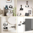 Small Floating Shelves for Wall, 5 Inch Metal Wall Shelves - Adhesive Installation, Display Ledges Set of 2, Perfect for Echo, Cameras, Mini Decor, Funkos, Figurines (Black)