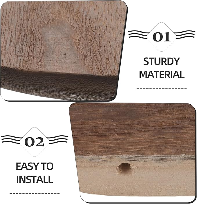 VOSAREA Wood Floating Shelf 27CM Half Round Floating Shelf Wall Floating Rack Walll Mounted Shelves Photo Frame Holder for Bedroom Living Room Bathroom Kitchen Office