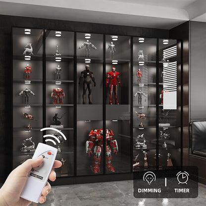 Puck Lights with Remote Control, Under Cabinet Lighting with Magnetic and Cordless, 1200mAh Rechargeable Closet Lights Stick On Lights for Under Cabinet,Hallway, Stairway,Closet (Cool White,9pcs)