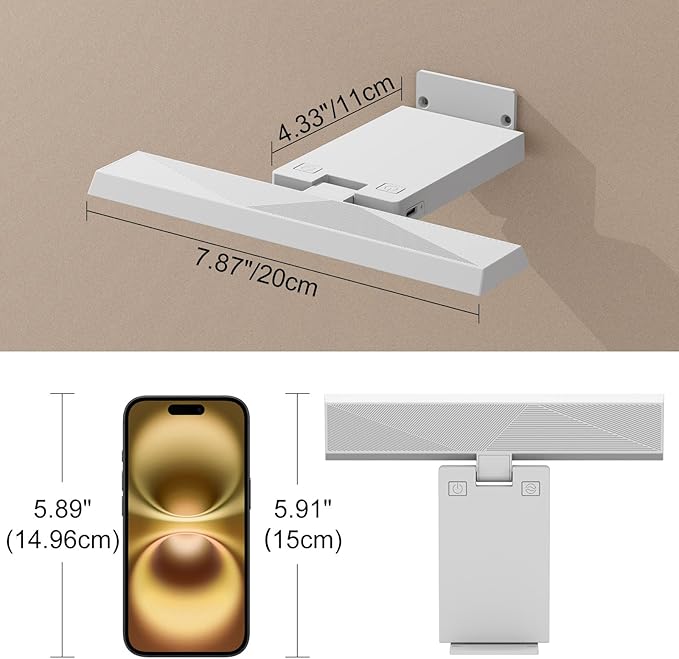 Picture Lights for Wall, Rechargeable 6000mAh Battery Wall Sconce with Remote & Timer, Dart Board Light for Poster Artwork Paintings Gallery, 3 Color Temperatures (2 Pack)