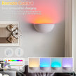 2 Pack Repaintable Battery Operated Wall Sconce, Minimalist Half-Sphere Gypsum Rechargeable Wall Light with 5000mAh Dimmable Magnetic Bulb Remote, 12 RGB Colors Wireless Wall Lamp for Hallway Decor