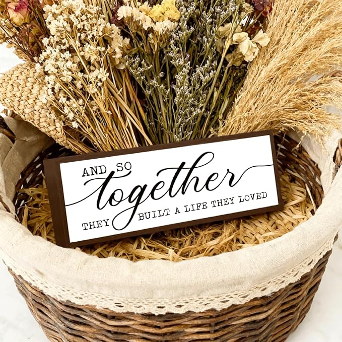 Together They Built A Life They Loved Sign Sign, Modern Farmhouse Home Decors, Living Room Decoration for Shelves, Family Room Decors, Master Bedroom Decor, Desk Decor Art, Housewarming Gift