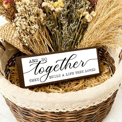 Together They Built A Life They Loved Sign Sign, Modern Farmhouse Home Decors, Living Room Decoration for Shelves, Family Room Decors, Master Bedroom Decor, Desk Decor Art, Housewarming Gift