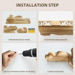 3 Sets Small Floating Shelves for Wall, 3 Size Rustic Live Edge Floating Shelves with Invisible Metal Bracket for Living Room Bedroom Kitchen, Wooden