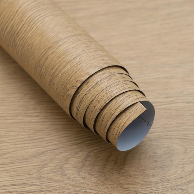 Brown Wood Contact Paper Peel and Stick Wallpaper Waterproof Self Adhesive Wood Wrapping Paper 15.74"x118" Thick Faux Wood Wallpaper for Drawer Shelf Liner Cabinet Desk Removable Wall Paper