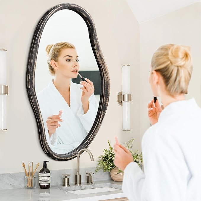 JJUUYOU Irregular Mirror Asymmetrical Wall Mirror 34