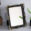 Funerom Vintage 11 x 9.5 inch Decorative Mirror, Wall Mounted & Tabletop Makeup Mirror ，Square (Black)