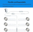 Under Cabinet Lighting Dimmable LED Puck Lights,Recessed Mount,12V Low Volt,60mm Cutout Haolgen Bulb Replace,Small Puck Light Plug in for Curio,Book Case,Display Shelf,6000k Cold White,6pcs