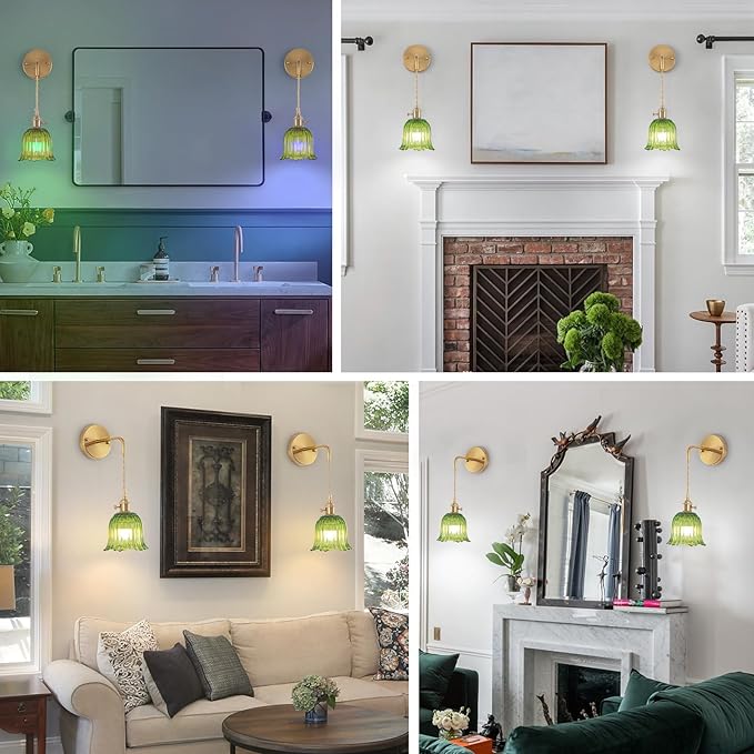 Battery Operated Wall Sconce with Remote, Rechargeable Dimmable Wall Sconces Set of 2, Adjustable Chain Wireless Indoor 12 Colors RGB Wall Lamp for Living Room Bedroom