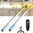 Under Cabinet Lighting Wireless with Remote,Rechargeable Battery Operated Closet Lights,3 Color Magnetic Dimmable led Strip Lights,Under Counter Lights for Kitchen,Shelf,Bedroom (Black-2PCS, 60cm)