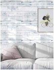 HAOKHOME Peel and Stick Wood Wallpaper Shiplap Light Grey/White/Blue Distressed Wood Plank Removable Shelf Liner Contact Paper 17.7in x 9.8ft