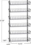SWOMMOLY Adjustable Wall Mount Spice Rack, 6-Tier Dual-use (Multi-use) Organizer, Silver