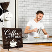 Funny Coffee Bar Decor Sign – Rustic Wooden Plaque for Coffee Station, Farmhouse Cafe Shelf Accessories, Desk or Kitchen Counter Decor,Birthday,Mother Day Gift 5.9 x 5.9 Inch (Brown)