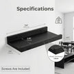Z metnal Wood Floating Shelves, Small Natural Wooden Display Wall Shelf for Picture Ledge, Wall Mounted, 12 x 5.5inch, Black, 2 Pack