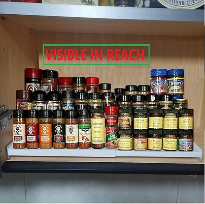 Spice Rack Organizer for Cabinet, 3 Tier Expandable Spices Storage, Great for Kitchen Cabinets, Cupboard,Pantry and Countertop More 2 Packs/White