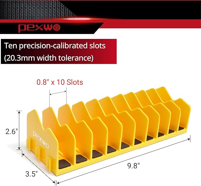 Plier Organizer, Plier Rack, Plier Holder and Cutter Organizer with Non-Slip Rubber Base, Tool BoxOrganizer, PlierOrganizer for Tool Box Drawer, 20 slots, ToolStorage, PlierRack (2 PC-Yellow)