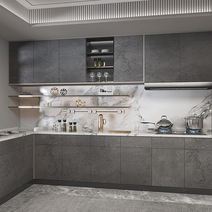 48"×79" Extra Wide Thick Dark Grey Black Concrete Wallpaper Peel and Stick Industrial Darker Grey Concrete Cement Contact Paper for Office Desk Countertops Gray Matte Textured Stickers