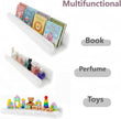 1PC Plush Bookshelf for Kids, Soft Hanging Book Display Shelf for Nursery Wall, Easy Mount Floating Bookshelf Display Organizer, Unique (White)