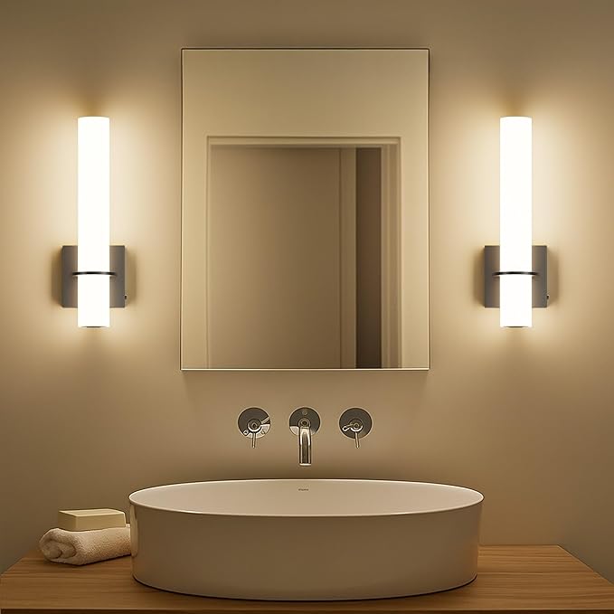 Modern Wall Sconces Set of 2, 5 Color Temperature Linear Dimmable, Adjustable Warm to Cool White, Hardwired Wall Lights for Bedroom, Living Room, Hallway (Black)