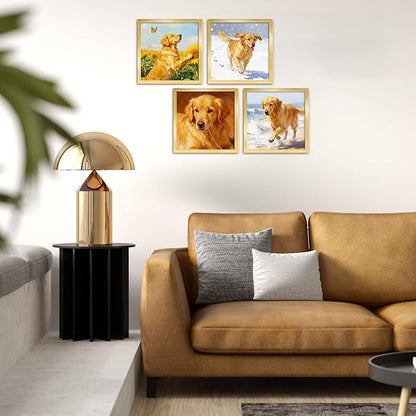 Hoikwo 18 Packs 8x8 Gold Plastic Multi Picture Frames Set with Plastic Cover, for Family Photos, Artwork, Light Weight Bulk 8 by 8 Frames Pack for Wall Hanging and Table, Stylish Picture Frames
