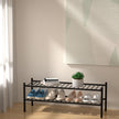 2-Tier Bamboo Long Shoe Rack, Free Standing Wood Shoe Shelf Storage Organizer for Closet Entryway Stackable 35