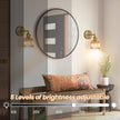 Vintage Wall Sconce Set of Two, Battery Operated Wall Sconce with Amber Tulip Glass Lampshade Rechargeable Wall Light with Remote Control for Bedroom,Living Room, Hallway, Aisle