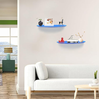 SetGame 2-Pack 24 Inch Acrylic Wall Shelves Wall Decor Wall Mounted, Floating Bookshelves Wall Ledge Shelf, Acrylic Shelves for for Action Figures Display, Room Décor, Space Saving, Items Organizer