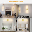 Battery Operated Wall Sconces Set of 2, Rechargeable Wall Sconces with Remote Control, LED Gold Wall Lights, 3000K-6000K Dimmable 360° Rotatable for Living Room, Bedroom, Hallway, 28''