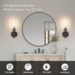 Oil Rubbed Bronze Wall Sconces Set of Two, Bathroom Wall Sconces Vanity Lights with Clear Glass Shade, Modern Farmhouse Wall Mount Lights for Mirror Bedroom Living Room Stairwell Hallway