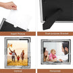 IZIDDO 8x10 Picture Frames Set of 4, Glitter Photo Frame for Tabletop, Sliver Gifts Glass Picture Frame, Horizontally or Vertically