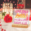 Valentines Desk Decor, Happy Valentine's Day Home Office Table Sign for Porch Tiered Tray Shelf Party, Rustic Romantic Acrylic Gifts Decorations for Him Her Wife, I Love You A Lottle