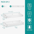 Navaris Clear Acrylic Shower Shelves (Set of 2) - Stick On or Screw Mount Adhesive Shelves for Bathroom - No Drilling or Nails Thin Plastic Wall Shelf