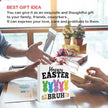 Easter Decor - Happy Easter Bruh Wooden Sign Home Living Room Bedroom Kitchen Bathroom Desk Table Shelf Decor - 5 x 5 Inches