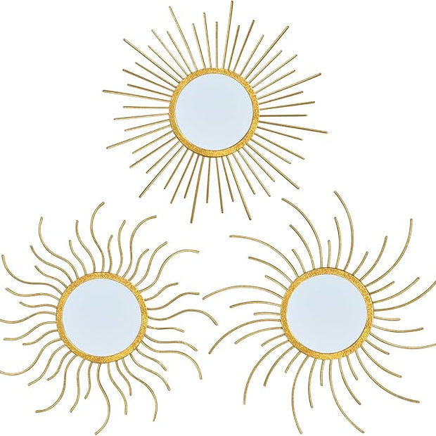 Mirror Decor Sunburst Mirrors Metal Sun Mirror Wall Decor Wall Mirror Home Decorative Wall Art for Living Room Bedroom Entryway