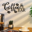 Coffee Bar Sign - Rustic Metal Hanging Decor for Home Office Kitchen (Coffee Bar and Bean Style)