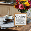 Funny Coffee Bar Decor – Rustic Wooden Sign for Coffee Station or Shelf, CoffeeShop Plaque, Funny Java Bar Decor for Home Cafe or Kitchen Counter 5.9x5.9inch