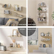 Floating Shelves Set of 3, Home Wood Wall Shelf, Farmhouse Shelf for Bedroom, Wall Mounted Floating Shelf for Living Room, Bedroom, Bathroom, Kitchen, Office (Gray-4pcs)