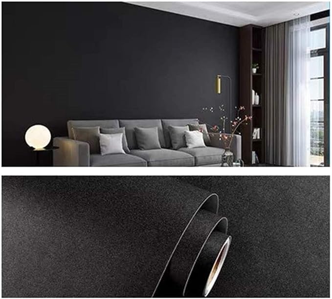 Yancorp 24"x120"Matte Black Contact Paper Peel and Stick Wallpaper Solid Teal Self-Adhesive Drawer Stick and Peel Countertop (24"x120", Black)