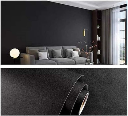 Yancorp 24"x120"Matte Black Contact Paper Peel and Stick Wallpaper Solid Teal Self-Adhesive Drawer Stick and Peel Countertop (24"x120", Black)