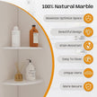 Marble Corner Shower Shelf, 9 Inch Carrara White Marble Corner Shelf for Bathroom Shower Decor, Wall Mounted, Polished, 2 Pcs