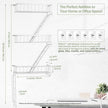 Fire Escape Shelf - 3 Tier White Wall Display Floating Shelves, Metal Decorative Shelving for Bedroom, Home Décor, Action Figure Display