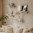 SKYSEN Floating Shelves for Wall Set of 6, 23.6in Wood Wall Shelf for Decor, Bathroom, Bedroom, Storage, Book,Kitchen, Living Room - Rustic Brown(fs-60-l)
