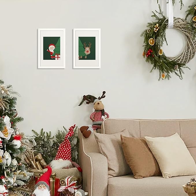 upsimples 8x12 Picture Frame Set of 5, Display Pictures 6x8 with Mat or 8 x 12 Without, Wall Gallery Photo Frames, White