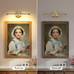 Modern LED Picture Light Hardwired, 16.5 Inch Dimmable Gallery Art Light with 270° Rotatable Lamp Head, Brass Wall Sconce for Paintings Display, 3000K Warm White, Metal Swing Arm Art Lamp for Mirror
