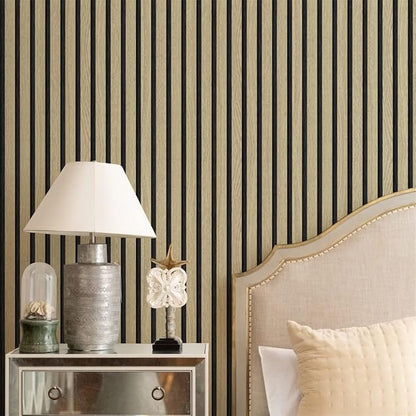 Wallpaper Peel and Stick Wood Grating Stripe Self-Adhesive Wallpaper Faux Wood Contact Paper Wood Slats Self Adhesive Wall Paper PVC Vinyl Film Removable Waterproof (Wood B, 17.3" x 236")