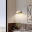 Wabi-Sabi Art Lighting Fixture Nordic Modern Marble Wall Sconce, Half Moon Semi Circle Yellow Travertine Wall Lamp,Japanese Style Natural Stone Bedside Wall Light for Bedroom, Foyer, Entryway,Stairs