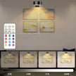 13 Color RGB Magnetic Led Art Display Light, Wireless Magnetic Picture Lights Rechargeable Battery-Powered Wall Frame Lights, Remote Control, and Timer 3Pack Gold